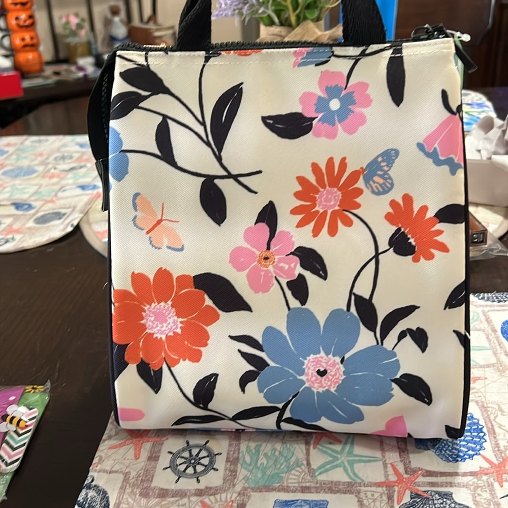 NEW Kate Spade Floral Tote - Black, Orange, Blue, Pink - Picture 2 of 6